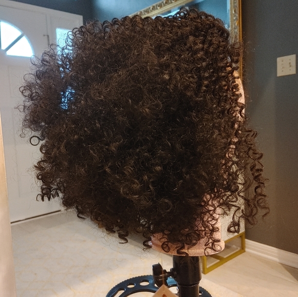 Sensationnel Bare Lace Short Curly Glueless Wig HD Pre Plucked Darkest Brown #2 - Picture 7 of 10